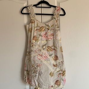 Flirty floral cotton dress (or tunic) length 31in